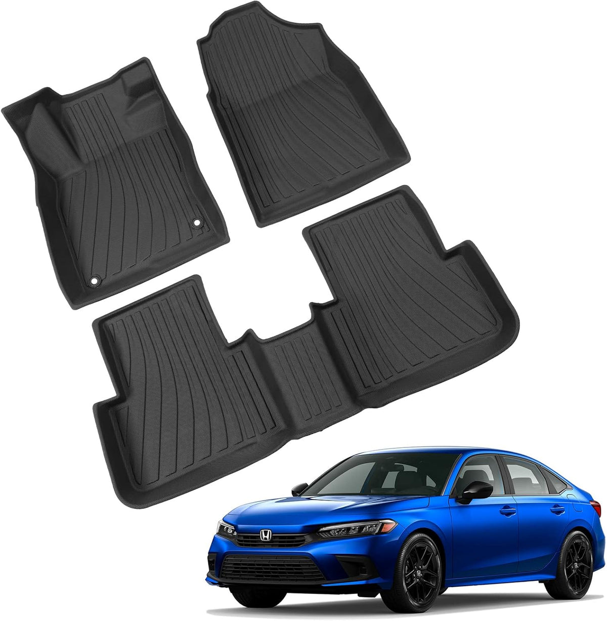 TPE All Weather Floor Mats and Cargo Mat for Honda Civic Sedan Z548031