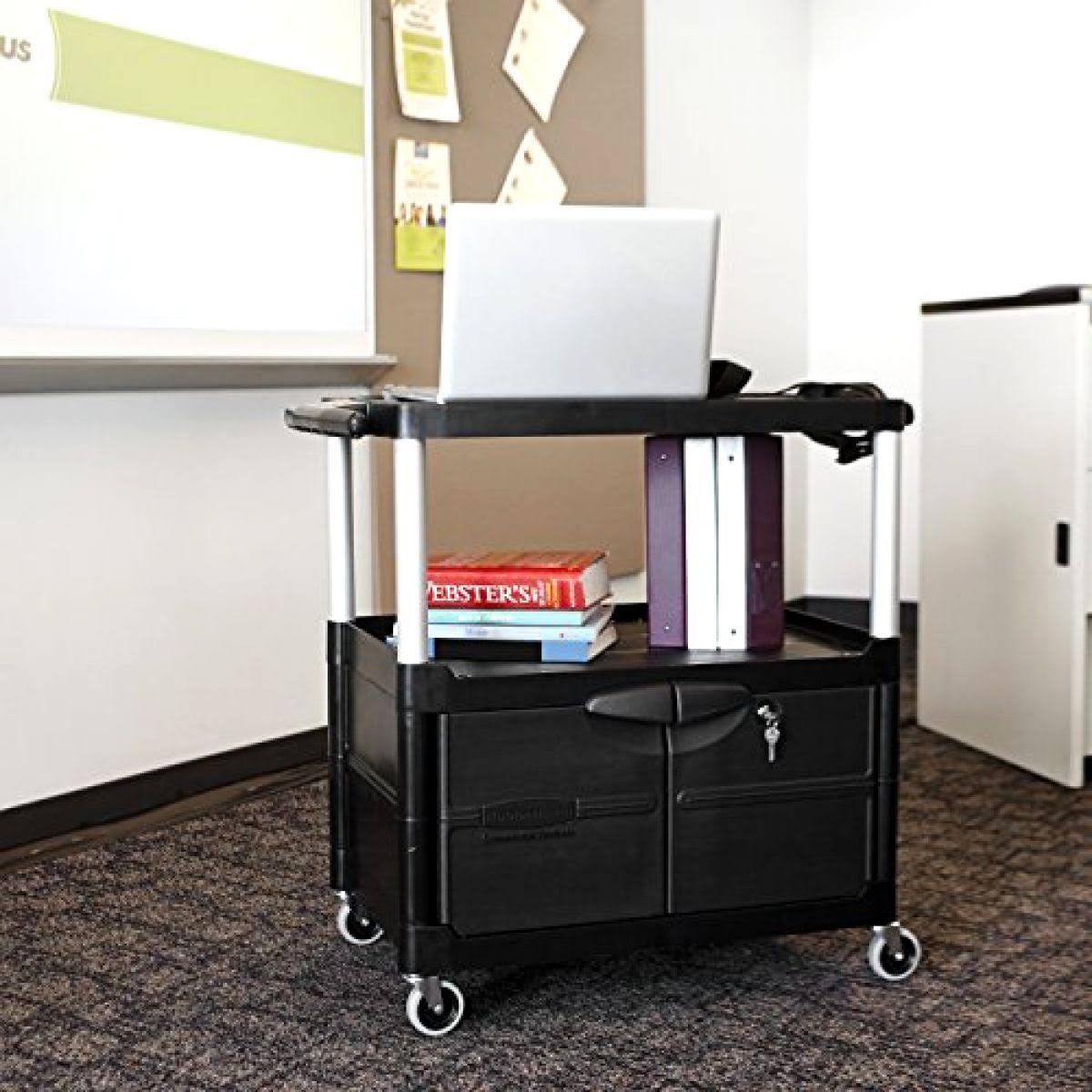 MediaMaster Three-Shelf AV Cart with Cabinet R147062