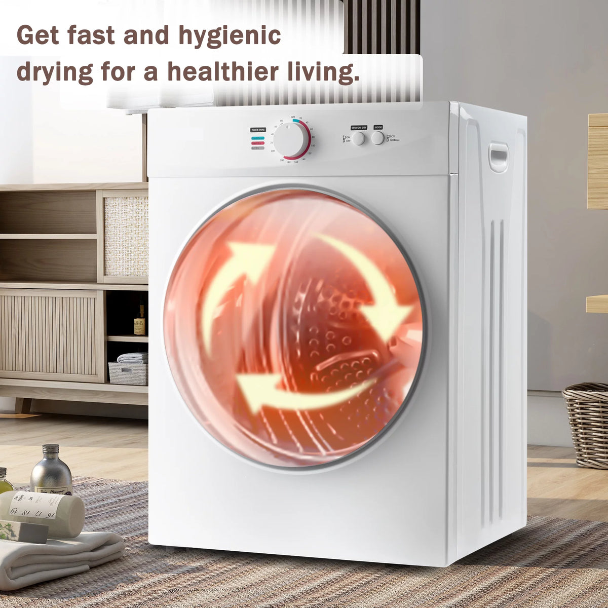Portable Stainless Steel Laundry Dryer with 5 Modes Z668