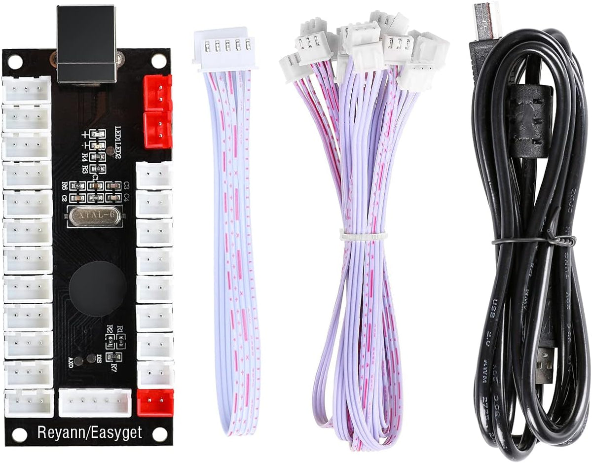 2X Zero Delay LED USB Encoder + 20x 28MM LED Arcade Buttons + 2X Joystick S624163