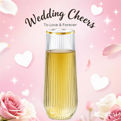 48 Pack 9 Oz Clear Plastic Stemless Champagne Flutes N7530