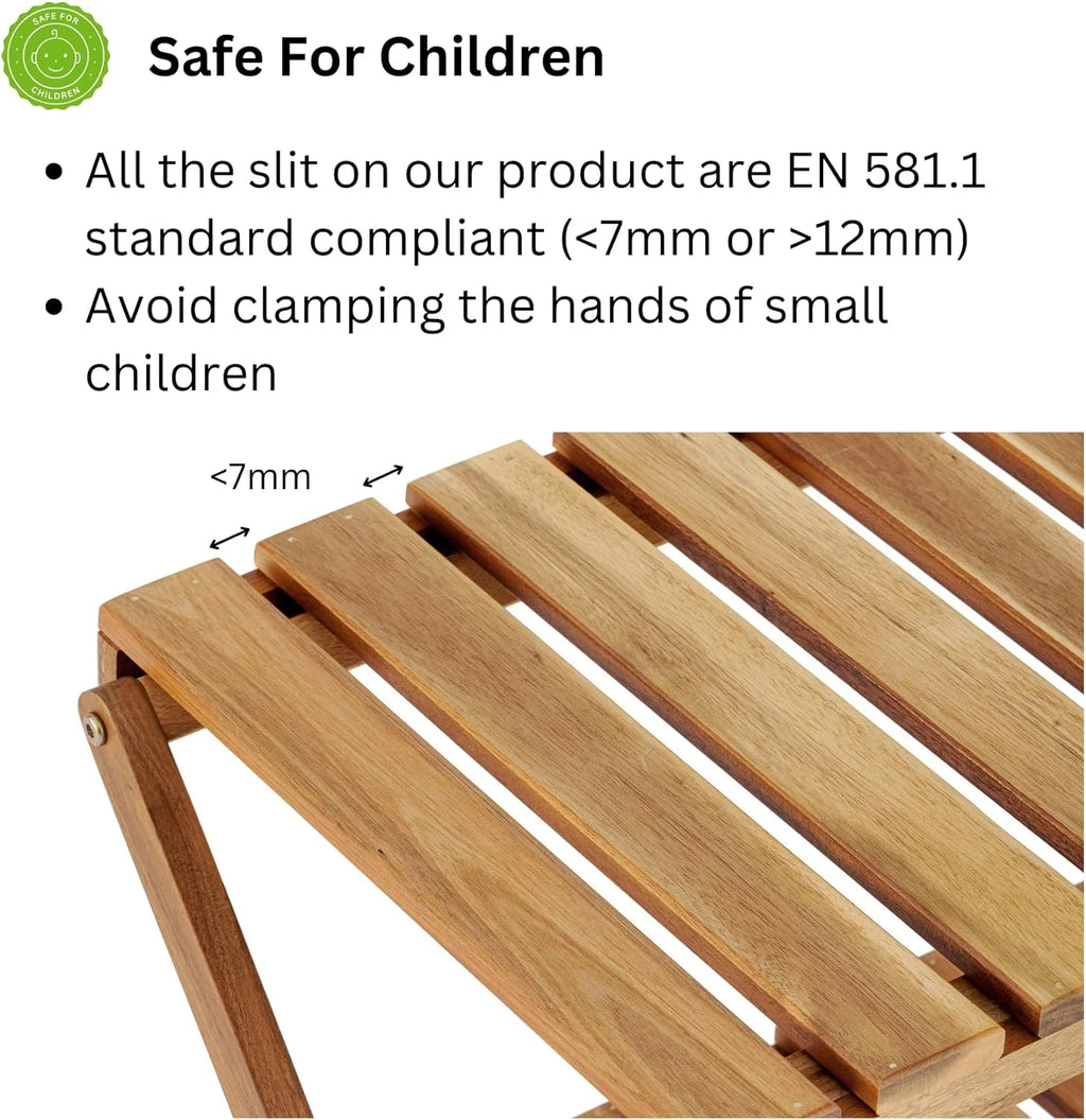 3 Tier Acacia Wood Folding Shelf B2479