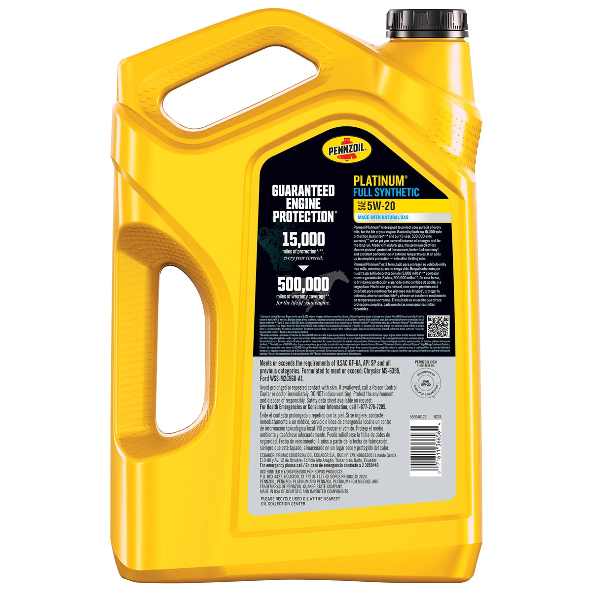 Full Synthetic 5W-20 Motor Oil, 5-Quart Q97044