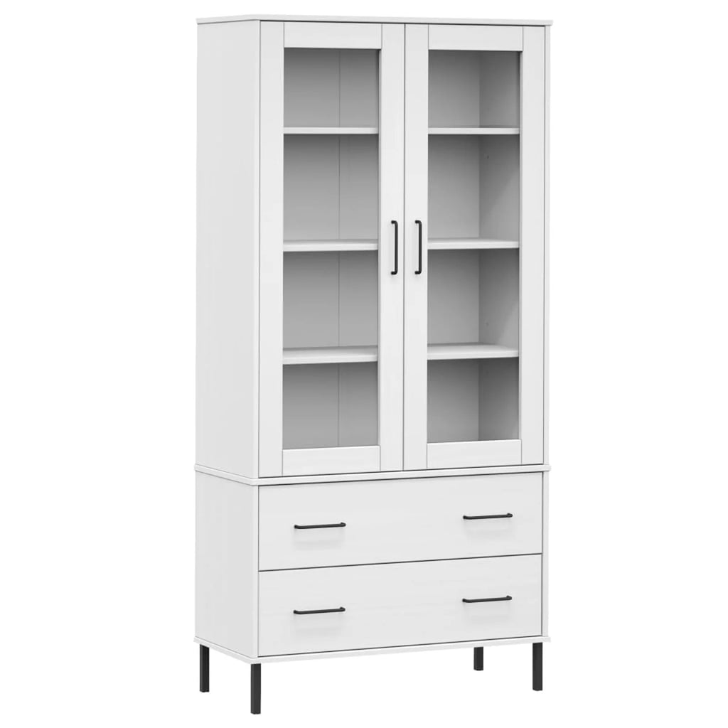 Pine Wood Bookcase with 2 Doors and 2 Drawers N19363