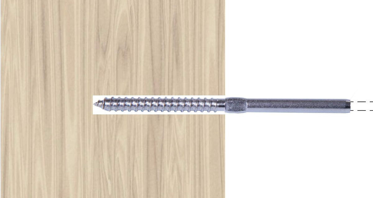 Stainless Steel Hand-Crimp Lag Stud for 1/8 Cable, Lot of 10 L296