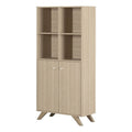 Contemporary Bookcase with 2 Doors & 4 Open Storage Spaces I2773