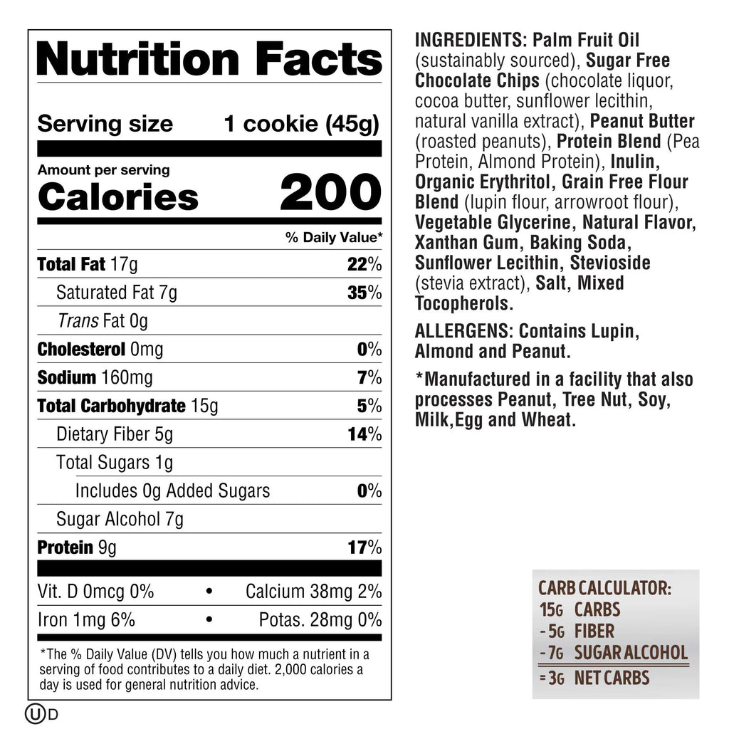 Chocolate Chip Cookie, 1.6 oz, 12 Ct T603