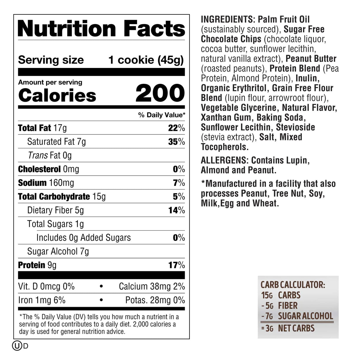 Chocolate Chip Cookie, 1.6 oz, 12 Ct T603