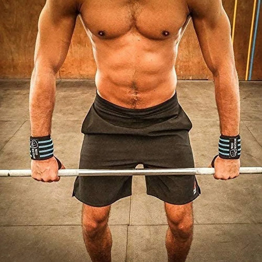 Black Set of 2 Weightlifting Wrist Wraps N35031