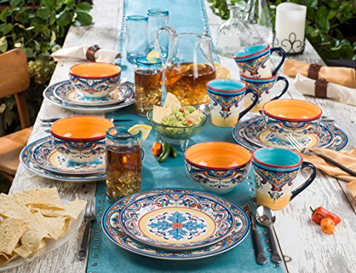 16 Piece Dinnerware Set, Service for 4, Multicolor Z805571