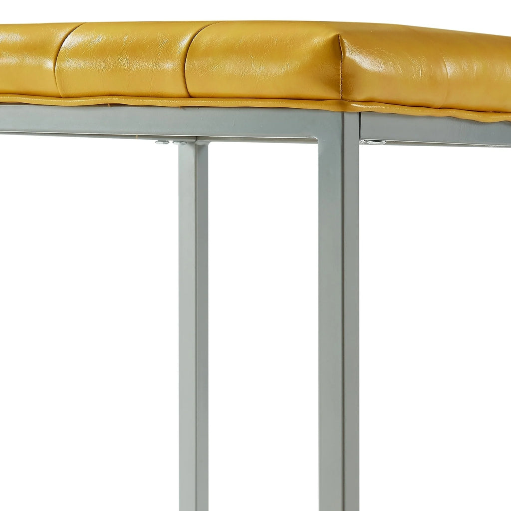 PU Leather Tufted Cube Ottoman with Metal Frame G8757