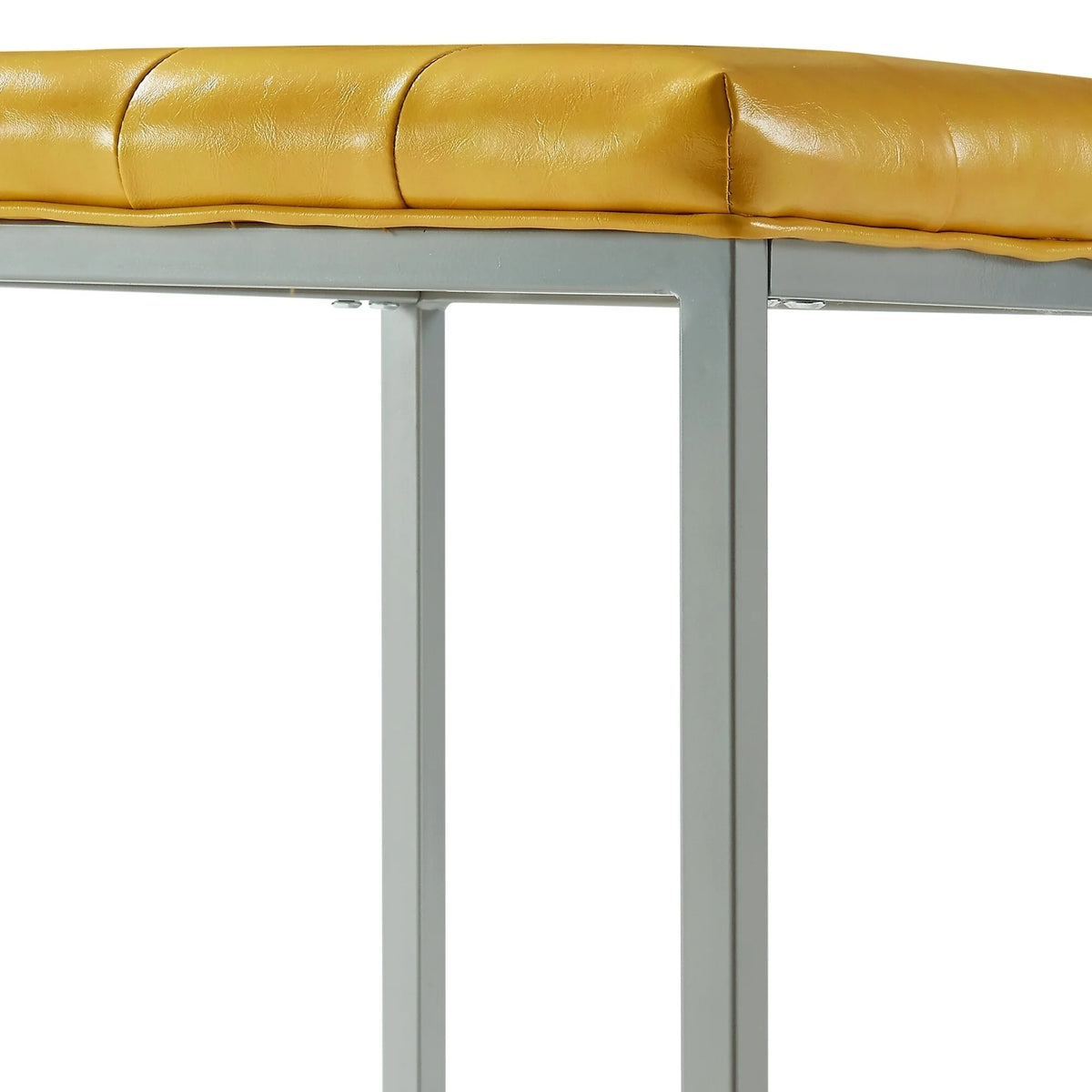 PU Leather Tufted Cube Ottoman with Metal Frame G8757