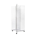 White 4-Way Wire Grid Tower with Base and Casters V5275