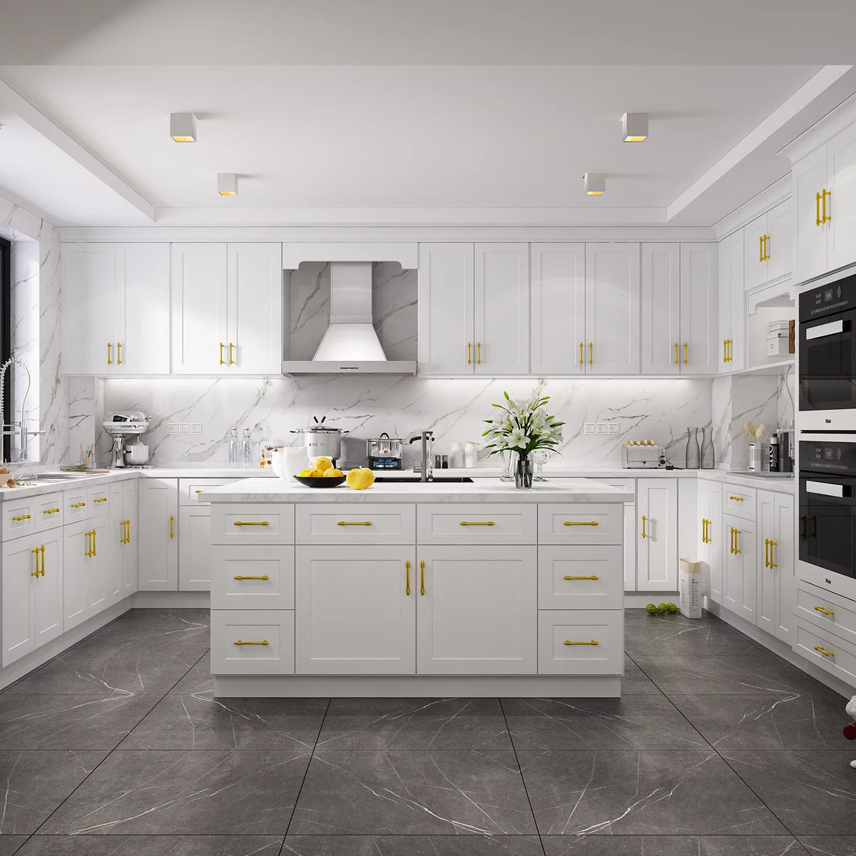 Shaker White Plywood Wall Kitchen Cabinet R30256