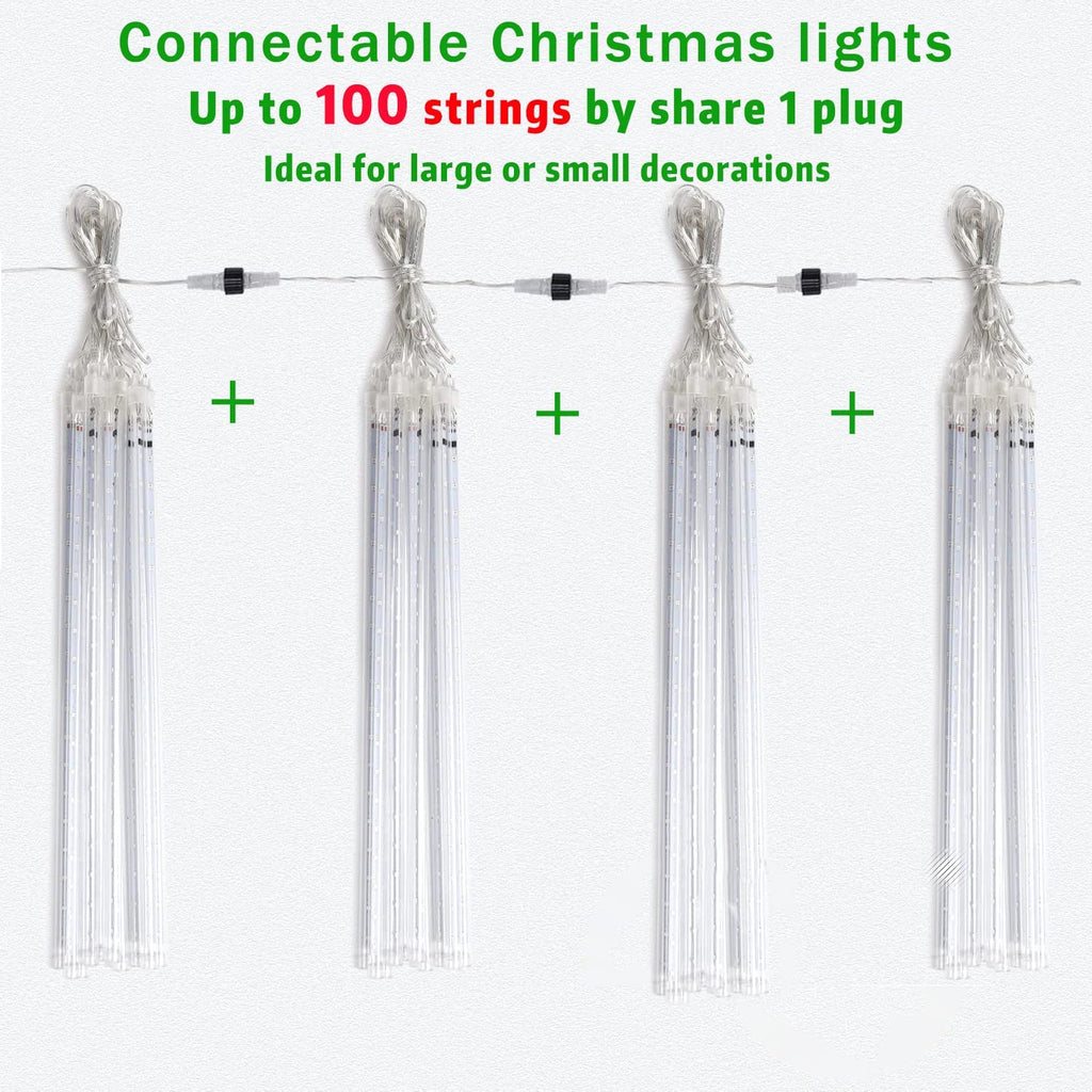Waterproof 10 Tube 12 Inch 360 LED Meteor Shower Rain Lights H82191