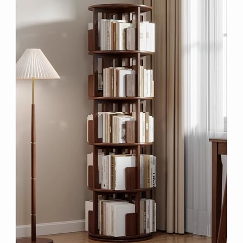 Cherry wood 360° Rotating Bookshelf Tower O92234