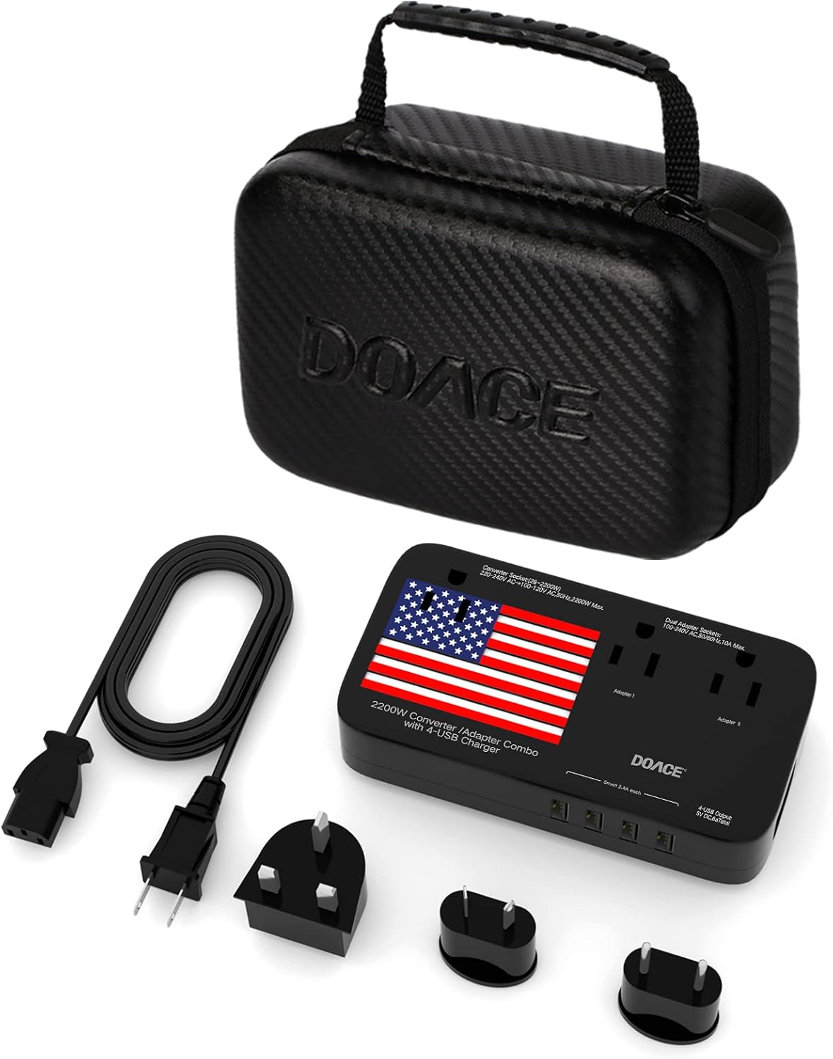 2200W Travel Voltage Converter with 4-Port USB Y5392