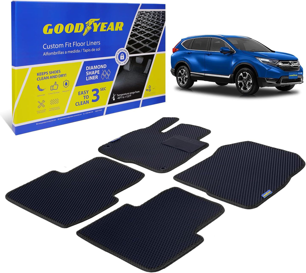Black 5 Pc All-Weather Car Floor Liners Q44199