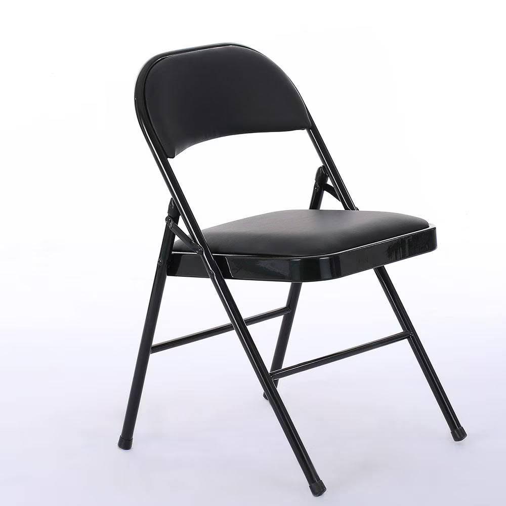 Black Leather Folding Conference Chairs Y426264