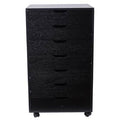 Black 7-Drawer Wood Mobile Vertical Filing Cabinet R651