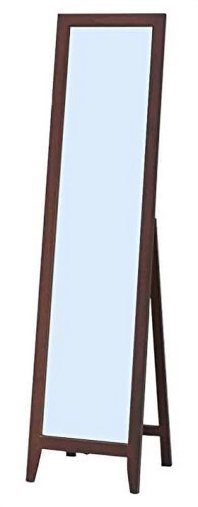 Walnut Finish Solid Wood Frame Floor Mirror A7947
