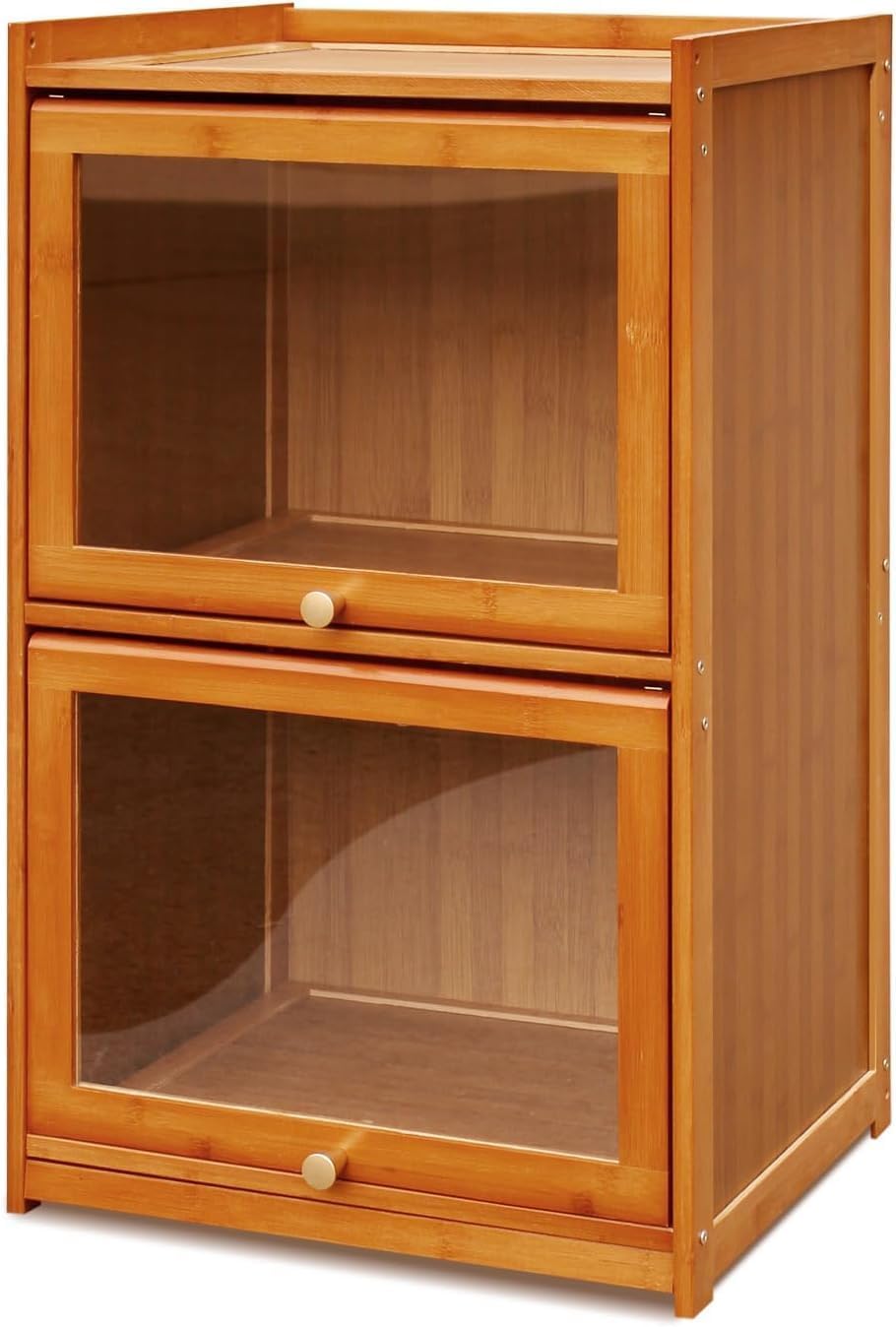 Bamboo Storage Cabinet with Glass Window Doors B288