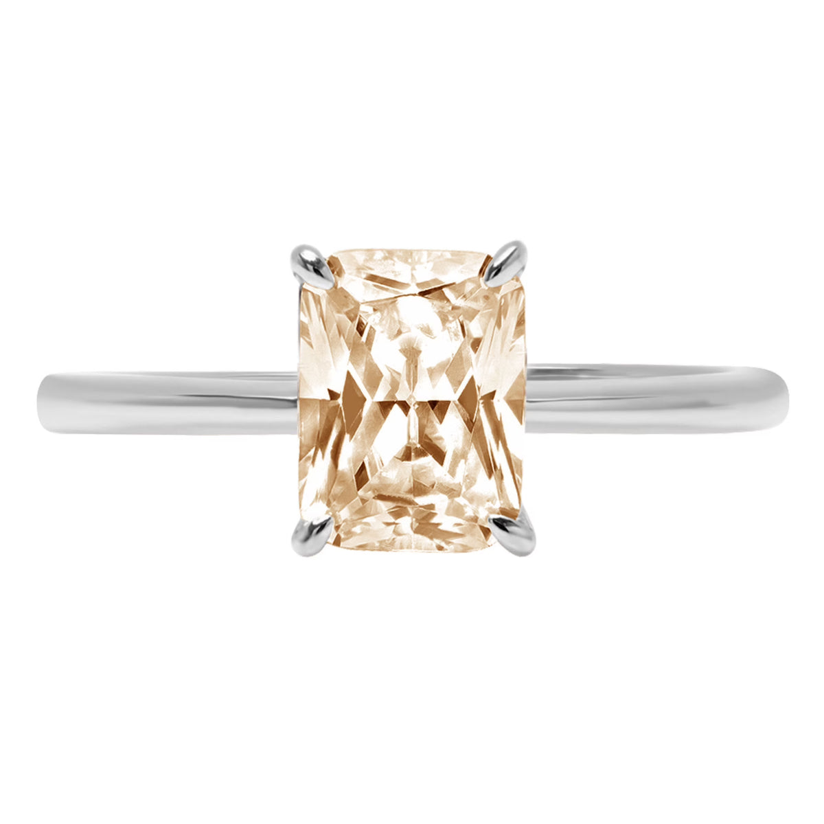 14k White Gold Morganite Engagement Ring Size 7.5 E8891