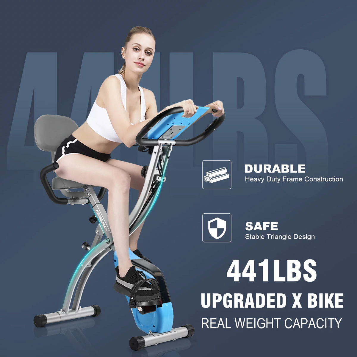 White Magnetic Folding Exercise Bike L716