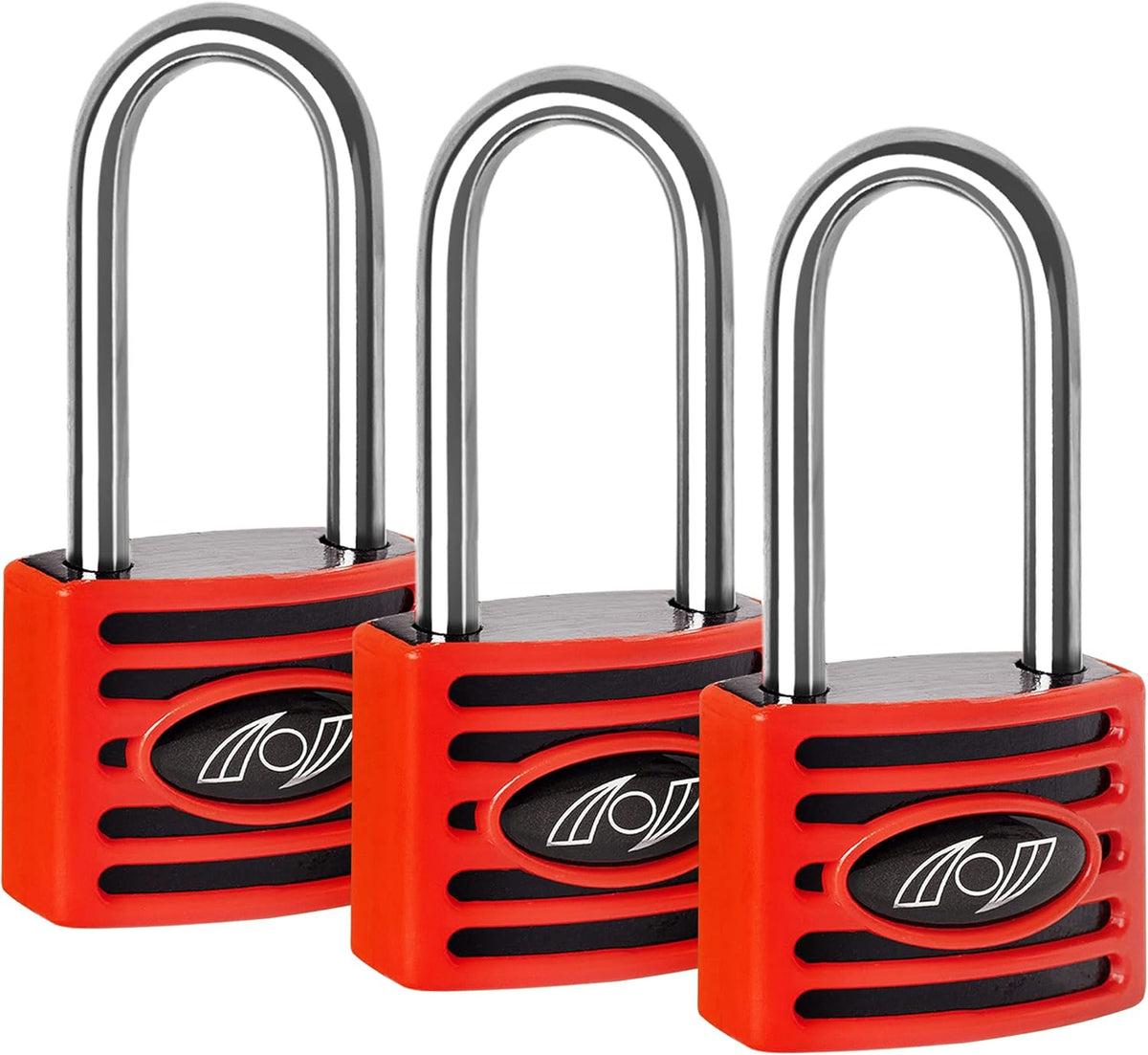 2.5 Inch Long Shackle Keyed Alike Padlocks 6 Pack Red S22280