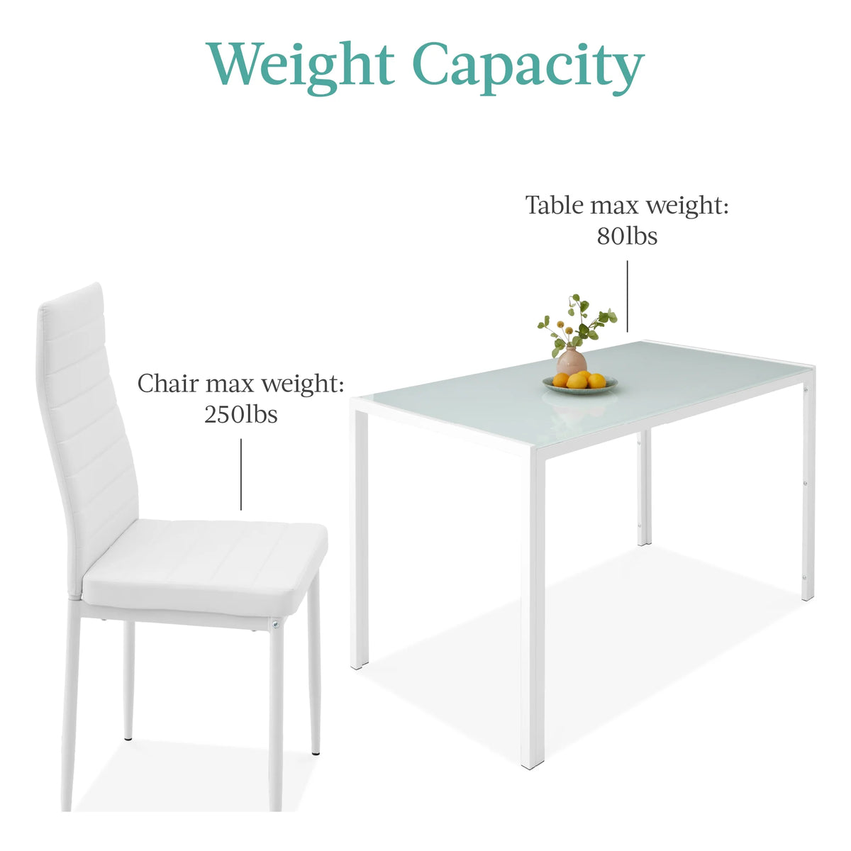 7-Piece Kitchen Dining Table Set with Glass Tabletop 6 Faux Leather Chairs X79880