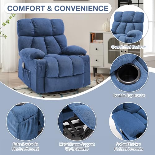 Grey Massage Rocker Recliner Chair with Heat and Vibration K4008