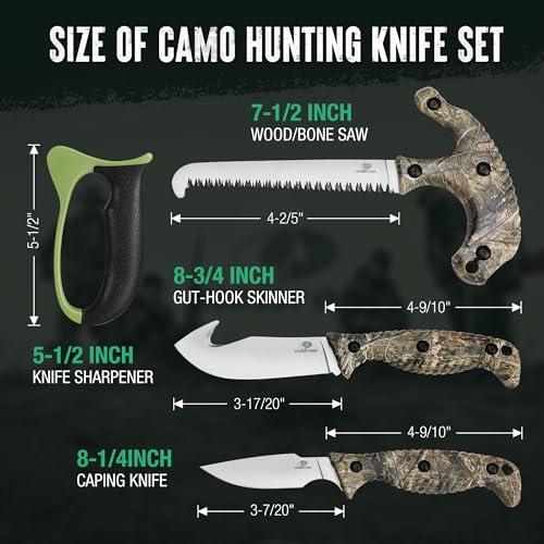 4 Pcs Hunting Knife Set with Portable Sheath N817286