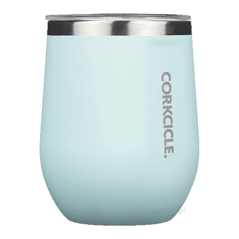 Gloss Powder Blue 12 oz Stainless Steel Stemless Wine Glass N38198