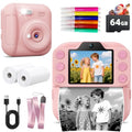 Instant Print Kids Camera 64GB SD Card Pink K363