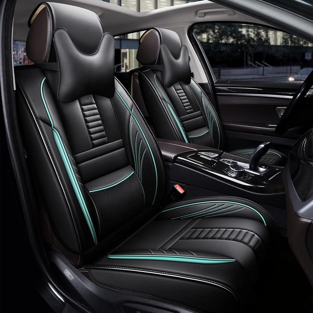 Grey Leather Car Seat Cover 2 Pcs N383