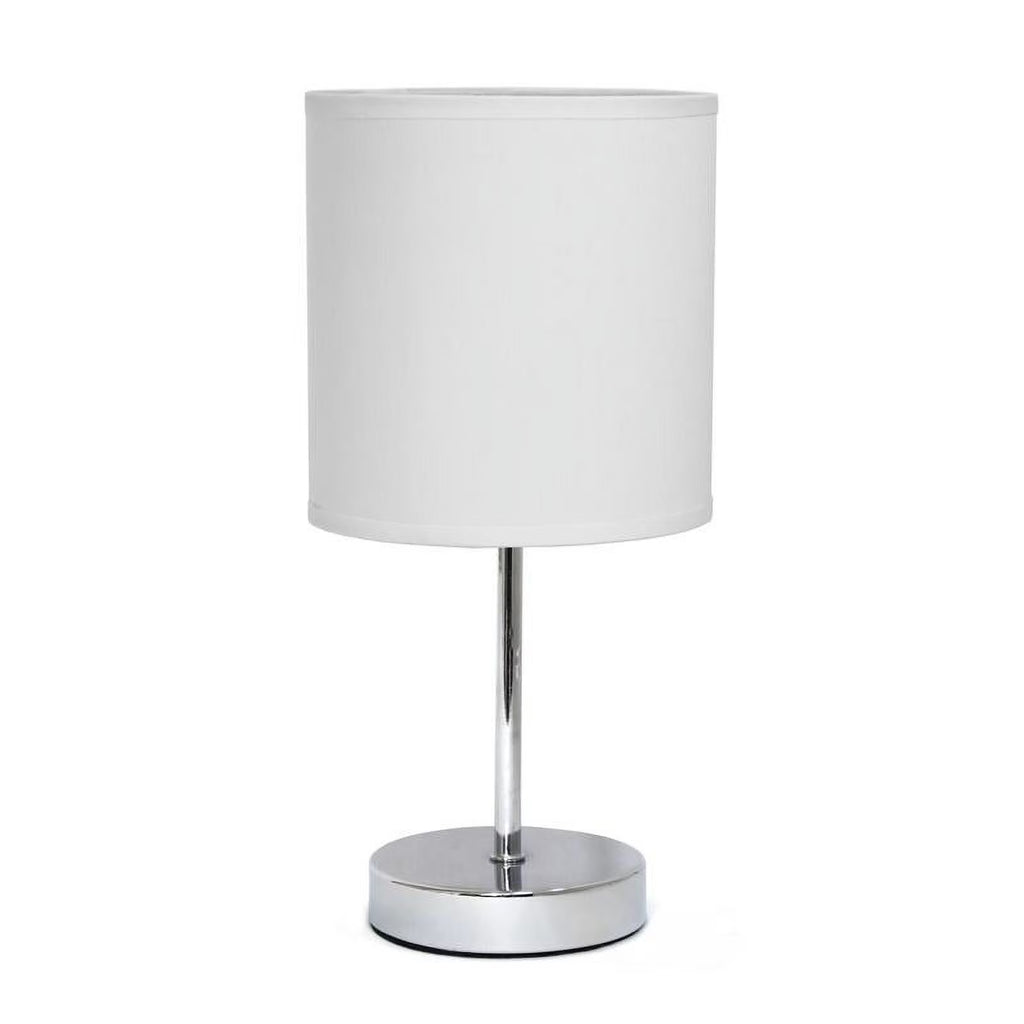 White Mini Table Lamp with Fabric Shade T475