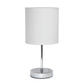 White Mini Table Lamp with Fabric Shade T475