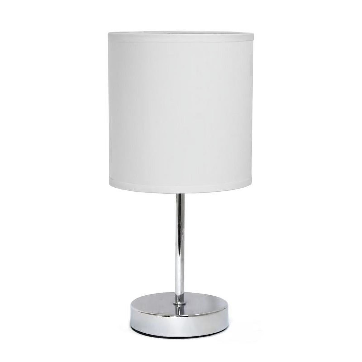 White Mini Table Lamp with Fabric Shade T475