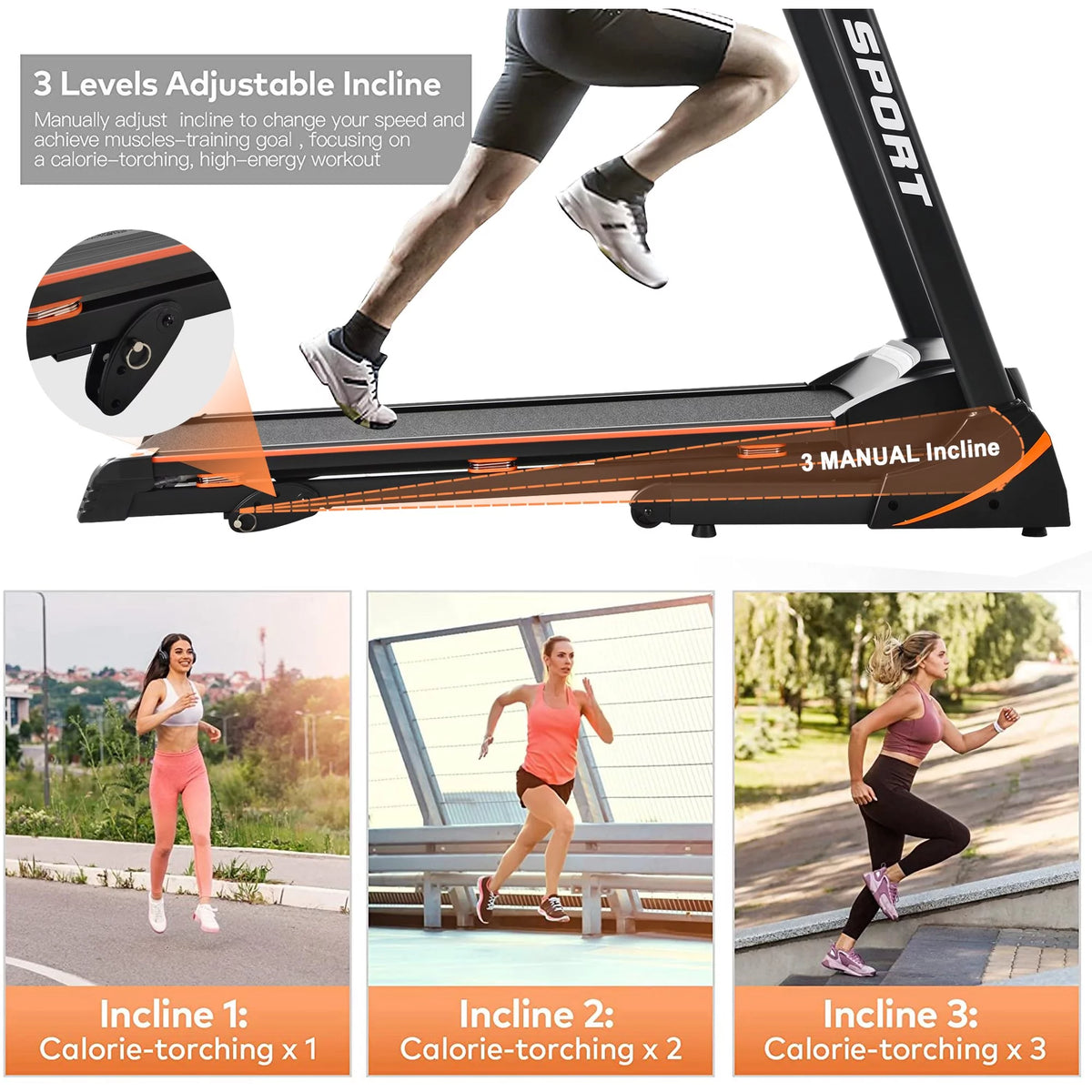 Folding Treadmill with Incline 330lb Capacity V570171
