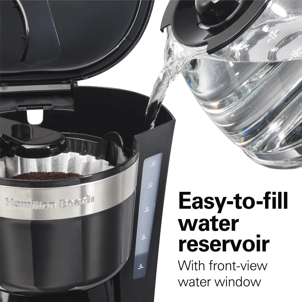 12 Cup Coffee Maker, 96 fl oz, Stainless Steel I646