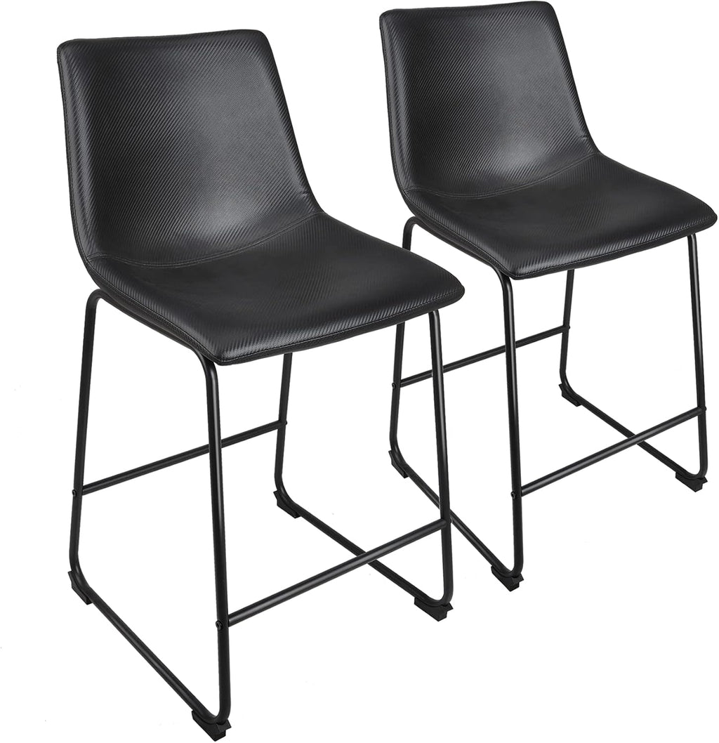 Black Metal Bar Stools Set of 2 Z10001