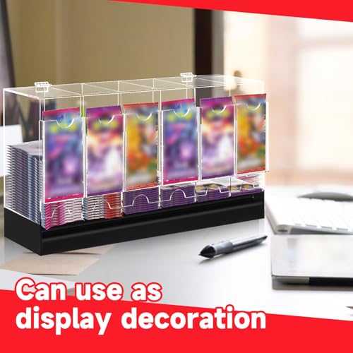 6 Slots Acrylic Booster Pack Dispenser with Black Base I580