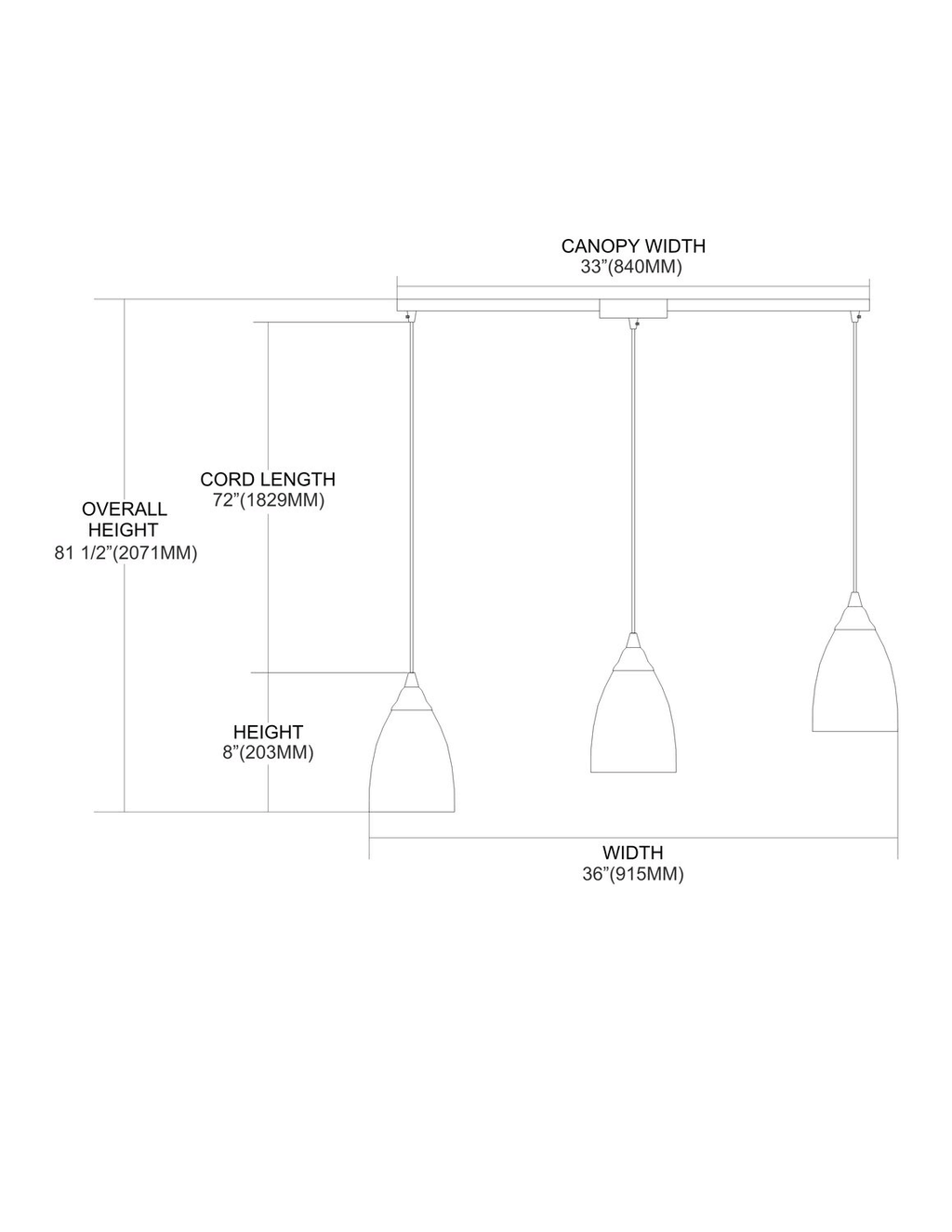 3 Light Pendant in Satin Nickel and Creme Glass F3675