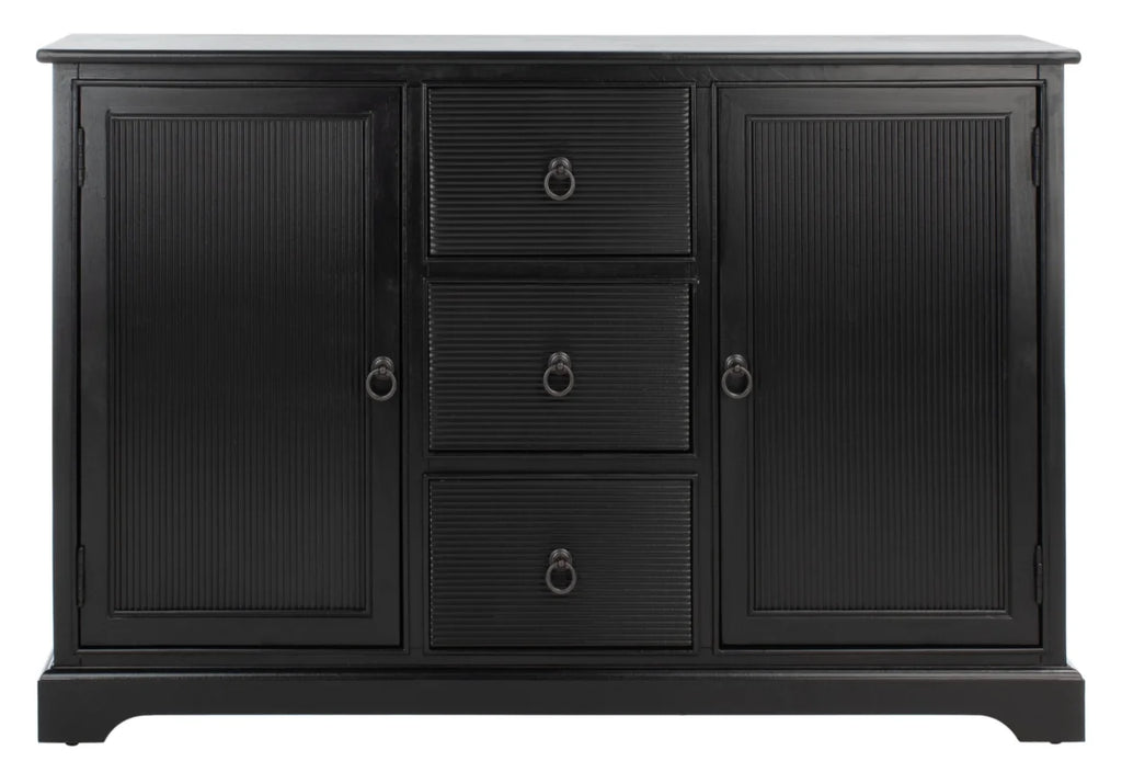 Black Wood Console Table with Drawer I576