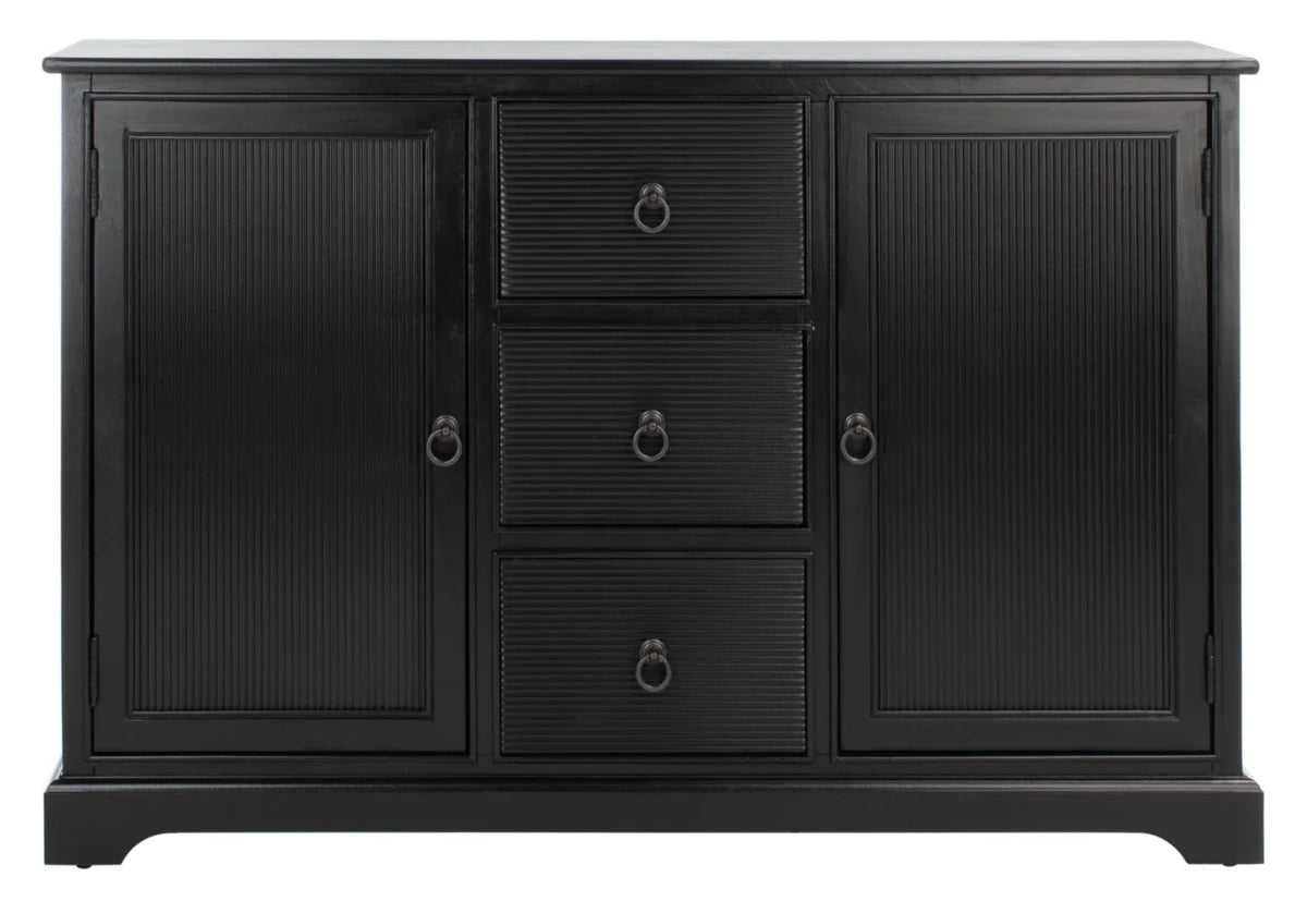 Black Wood Console Table with Drawer I576