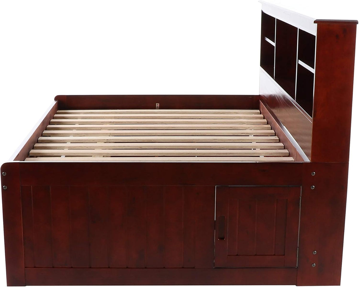 Full Bookcase Daybed with 3 Drawers & Trundle Merlot U431178