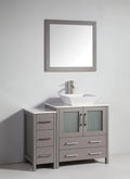 42 in. Single Sink Vanity Cabinet with Ceramic Vessel Sink & Mirror Grey B616