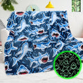Glow in The Dark Shark Blanket 50x60 inch D2009