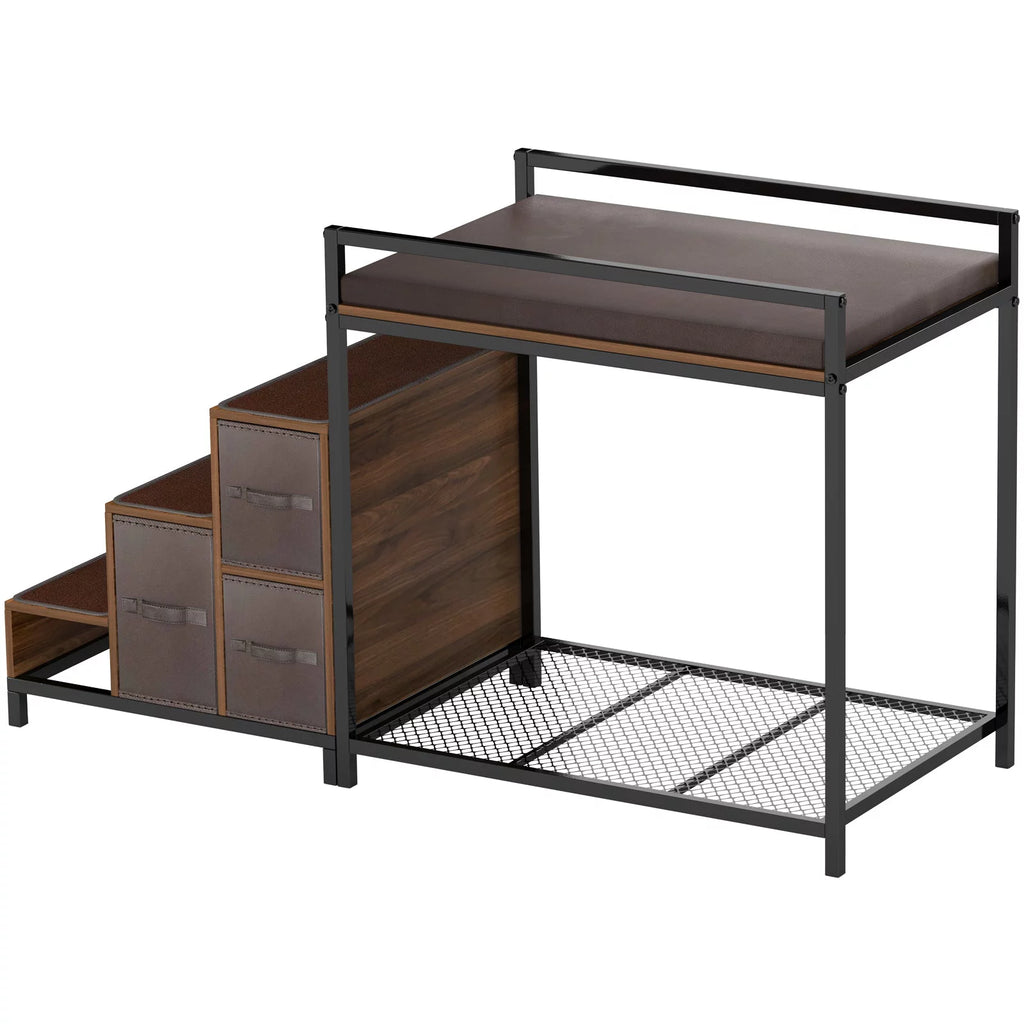 Dog Bunk Bed Elevated with Non-slip Pad and Storage K762834