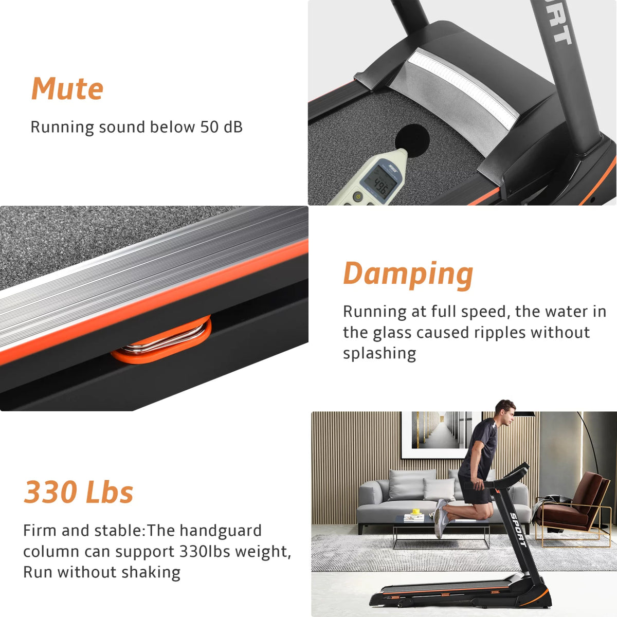 Folding Treadmill with Incline 330lb Capacity V570171